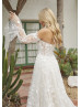 Strapless Sweetheart Neck Ivory Lace Tulle Garden Wedding Dress